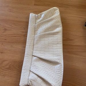 Italian Alfani Leather purse crocodile white